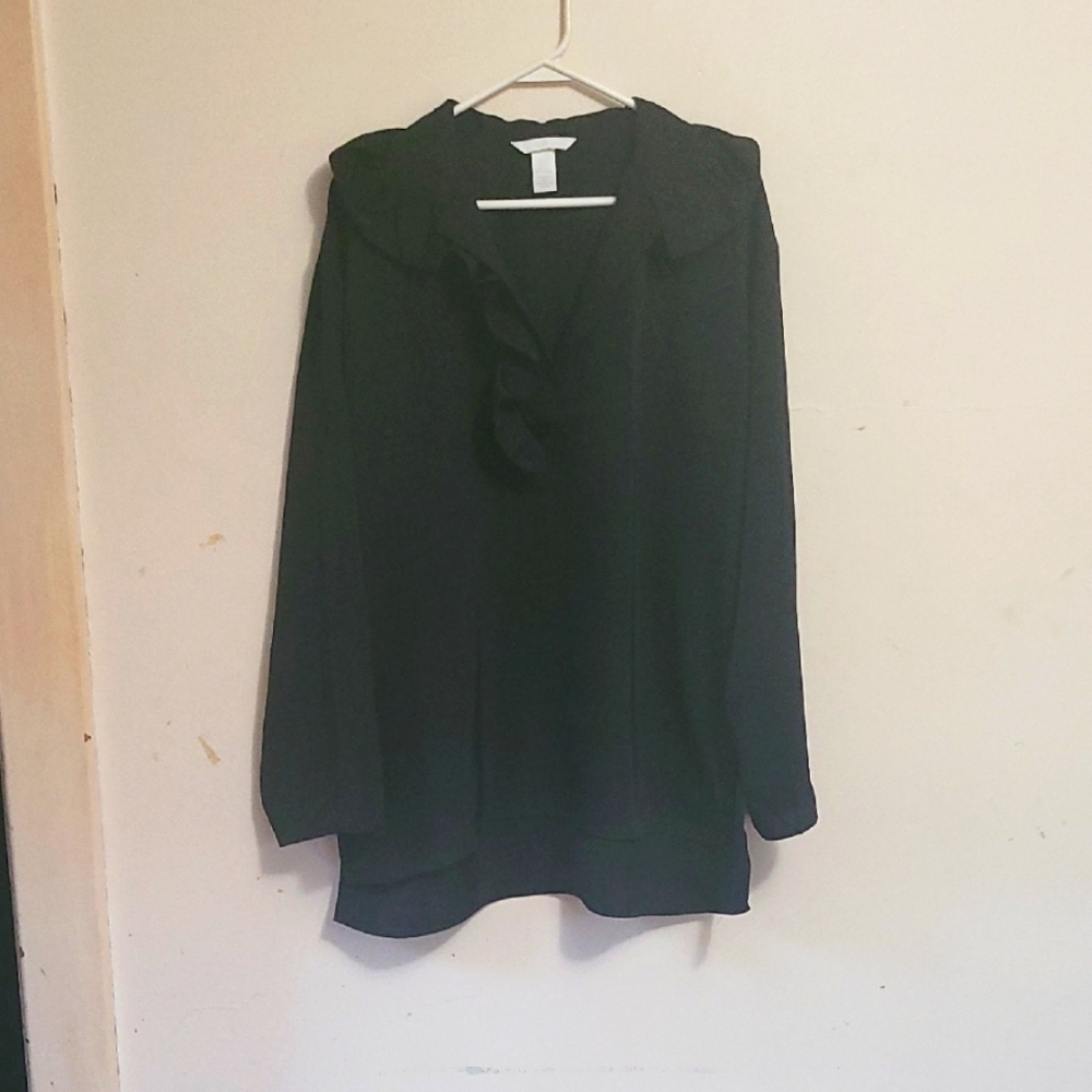 Black Ruffled Blouse